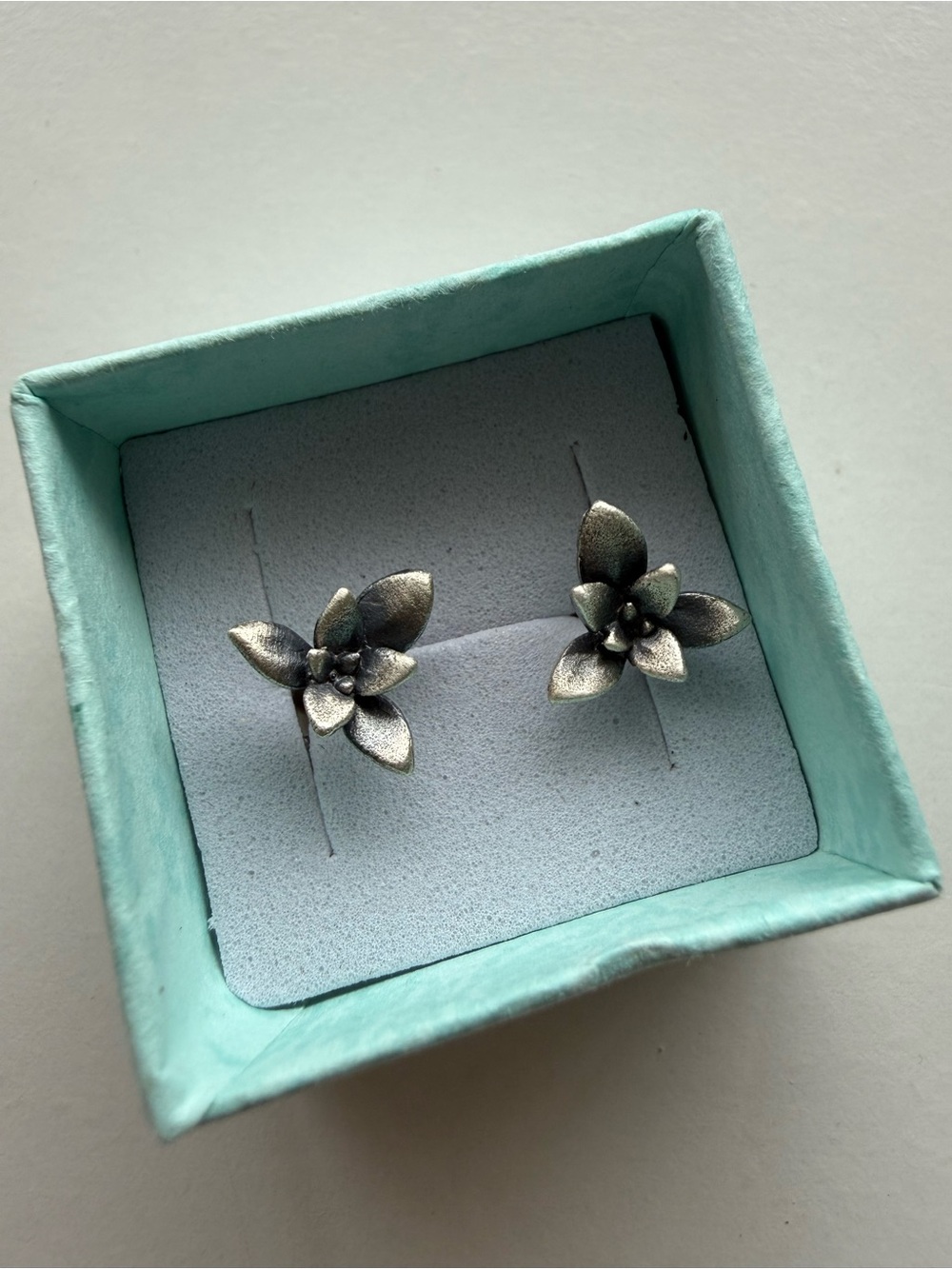Sterling Silver Floral Succulent Stud Earrings